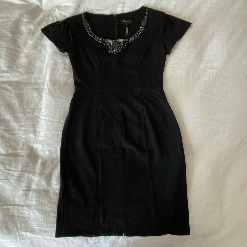 Laundry by Shelli Segal Ponte black mini dress